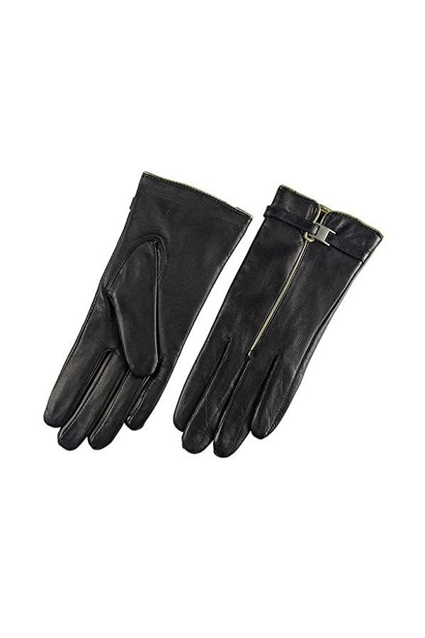 GLUXIT Gants en Cuir véritable Femmes Poignet dhiver Style Queue dhirondelle Color : D, Size : M 
