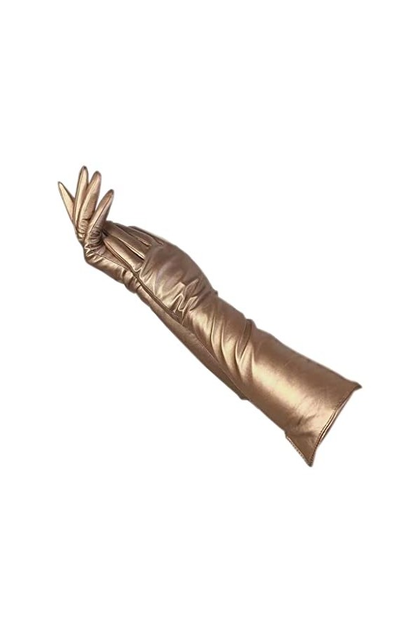 wrtgerht Gants dhiver Gants à Manches for Femmes Or 45cm Couverture de Bras en Cuir Gants de Conduite Chauds Gants Color : 