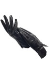 wrtgerht Gants dhiver for Femmes en Cuir Noir Confort Doux Gants doublés Conduite Cyclisme Mitaines Gants Color : A, Size :