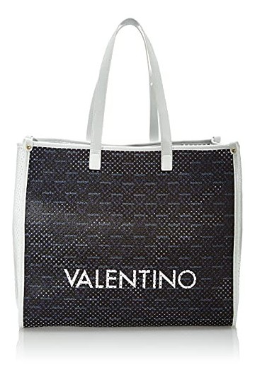 Valentino Prisca Mort, Sac à Main Femme, Blu/Bianco, Taille Unique