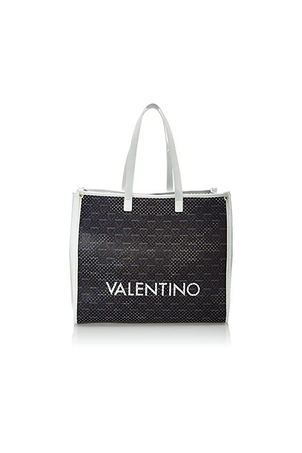 Valentino Prisca Mort, Sac à Main Femme, Blu/Bianco, Taille Unique