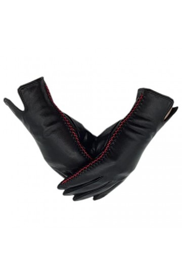 wrtgerht Gants en Cuir dhiver for Femme Cadeau Chaud avec Doublure Cyclisme Conduite Mitaines for Femme Gants Color : A, Si