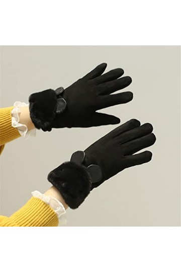 wrtgerht Automne et Hiver Plus Velours épaissi Chaud Gants de Velours en Cuir for Le Cyclisme à écran Tactile en Hiver Gants 