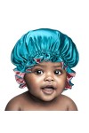Sengterm Bonnet de nuit, en satin, double couche, réglable, soyeux, avec bandeau élastique, pour les soins des cheveux des bé