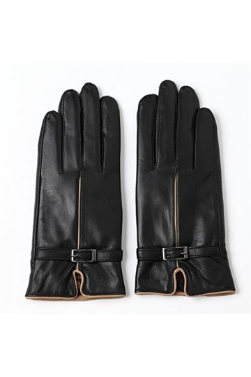 wrtgerht Gants en Peau de Mouton for Femmes Doublure en Cuir de Velours Gants Chauds dautomne et dhiver Gants
