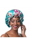Sengterm Bonnet de nuit, en satin, double couche, réglable, soyeux, avec bandeau élastique, pour les soins des cheveux des bé