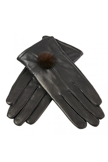 wrtgerht Gants en Peau de Mouton for Femme Doublure en Cuir Plaque Droite Gants de Conduite en Plein air Gants Color : Nero,