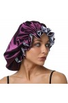 Sengterm Bonnet de nuit, en satin, double couche, réglable, soyeux, avec bandeau élastique, pour les soins des cheveux des bé