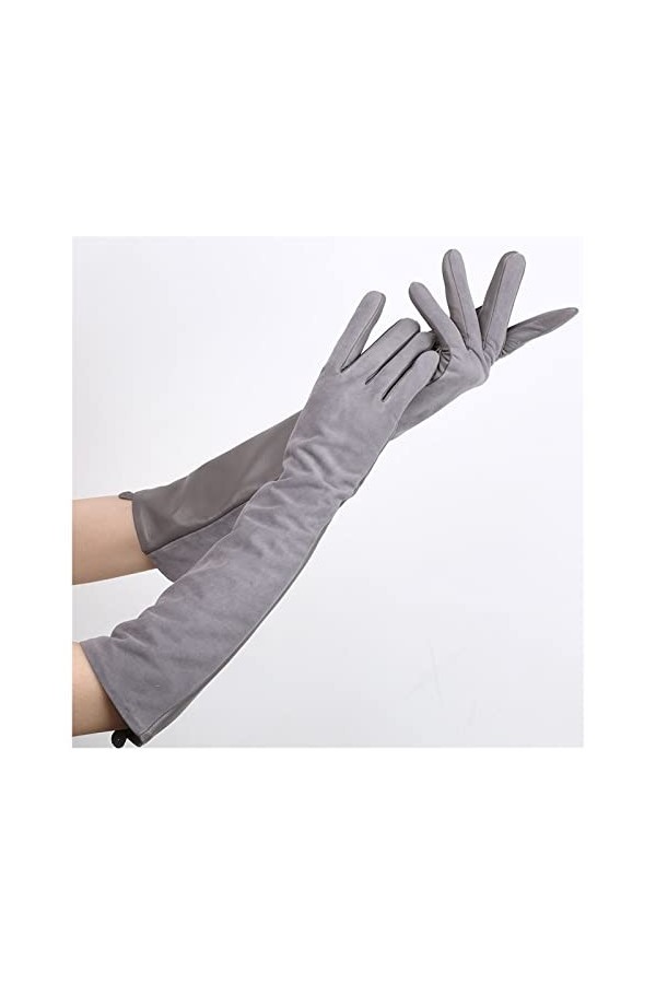 LSDJGDDE en Daim 50% Gants en Cuir for Femmes, Gardez Les Longs Gants Chauds des Femmes Hivernales Color : A, Size : 6.5 