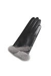 HLDETH Gants pour femmes en cuir véritable hiver chaud peluche femme moufles douces Color : Black, Size : M code 