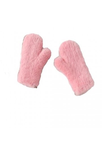 Hgvcfcv Gants en fourrure pour femme - Automne et hiver - Gants tricotés chauds - Moufles tendance et mignonnes pour femme, p