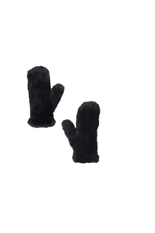 Hgvcfcv Gants en fourrure pour femme - Automne et hiver - Gants tricotés chauds - Moufles tendance et mignonnes pour femme, p