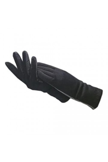 WYYDFDC Gants hiver dames dragonne gants en cuir noir chaud Version européenne épaissie doublure gants Color : A, Size : 7 