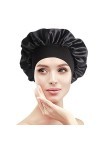1 Pièces Bonnet Satin Cheveux Nuit, Bonnets de douche, VEGCOO Bonnet Nuit de Sommeil, Bonnet Nuit Extensible Bonnet Soie Chev