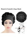 1 Pièces Bonnet Satin Cheveux Nuit, Bonnets de douche, VEGCOO Bonnet Nuit de Sommeil, Bonnet Nuit Extensible Bonnet Soie Chev