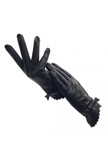 WYYDFDC Gants gants hiver dames gants en cuir noir Color : A, Size : 7 yards 