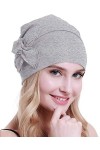 osvyo Bonnet en coton chimio turbans pour femmes atteintes de cancer, COTON GRIS CHAUD, taille unique