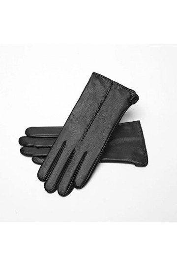 n/a Gants en Cuir Dames Hiver extérieur équitation écran Tactile Gants de Conduite Chauds Color : D, Size : L 
