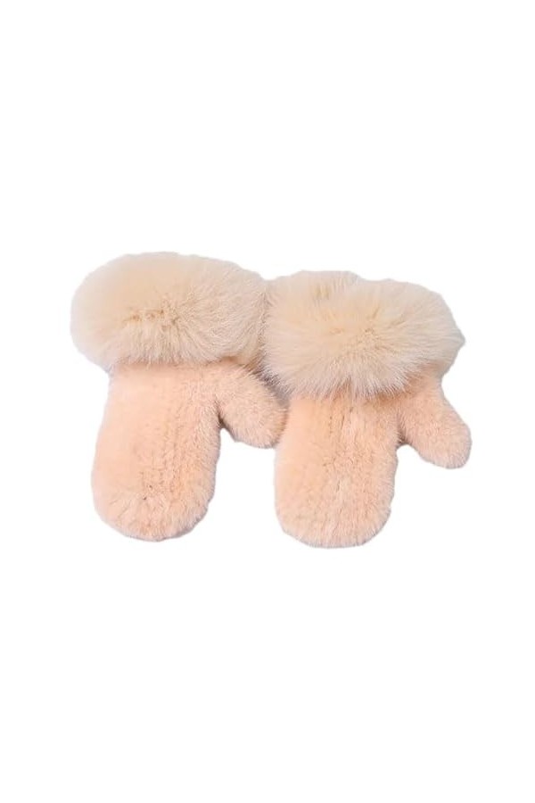 Hgvcfcv Gants dhiver chauds en laine tricotée doux et moelleux pour femme, 4, taille unique