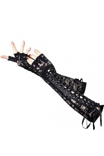 wrtgerht Gants Longs for Femmes Temptation Bandage Gants sans Doigts Etiquette Prom Gants en Dentelle Gants