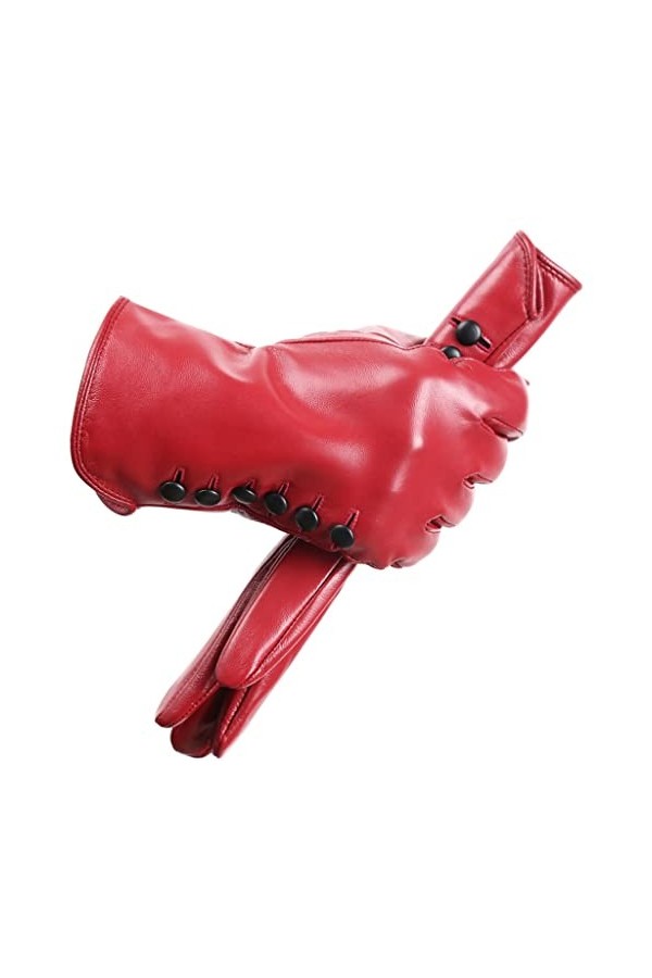 Gants en Peau de Mouton for Femme Hiver Chaleur Plus Velours Court Écran Tactile Mince Conduite Femme Gants Color : A, Size 