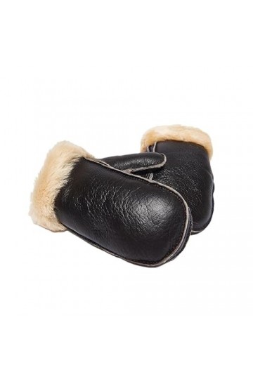 Hgvcfcv Gants de locomotive en laine mérinos épaisse et chaude pour lhiver, marron foncé, S