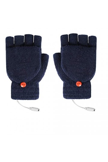 wrtgerht Ordinateur Portable Femmes Hommes USB mitaine chauffante Plein et Demi Doigt Hiver Chaud Tricot Main Gants Mitaines 