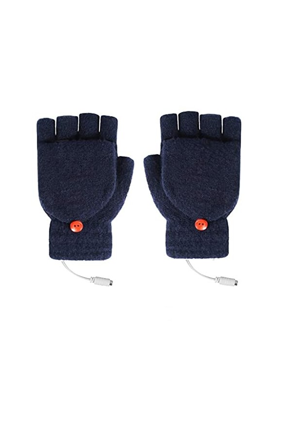 wrtgerht Ordinateur Portable Femmes Hommes USB mitaine chauffante Plein et Demi Doigt Hiver Chaud Tricot Main Gants Mitaines 