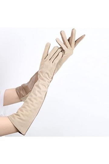 LSDJGDDE Gardez Les Longs Gants for Femmes dhiver au Chaud 50% Gants en Cuir for Femmes Color : A, Size : 7 