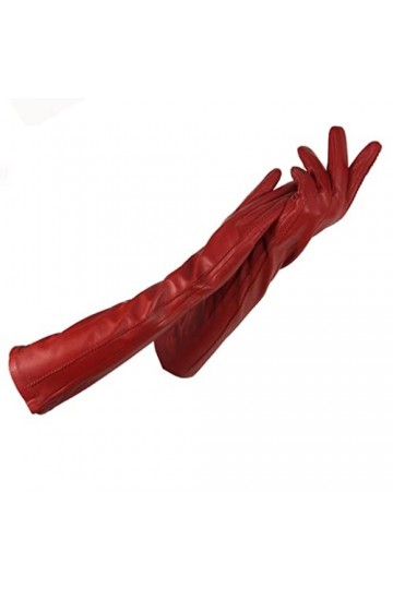 ODEROL Hiver Chaud Cachemire Doublure Dames Gants Longs Gants Coude Bras Manches en Cuir Véritable Color : A, Size : 7 1/2 