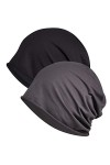 WELROG 2 Pack Bonnet Turban Chimio Femme Coton Stretch Bonnet de Nuit Chapeaux Bandeau Foulard Chimio Mode Musulmanes pour Pe
