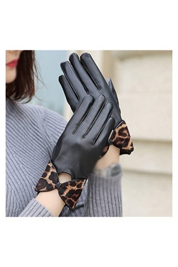 n/a Gants en Cuir Modèles féminins Coupe-Vent Gants à nœud Chauds Hiver Gants à Doigts continus Chauds