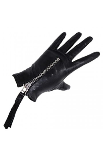 n/a Gants en Cuir Chauds for Femmes dautomne et dhiver Section à glissière Gants à écran Tactile