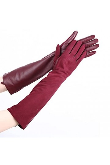 wrtgerht Keep Warm Winter Gants Longs for Femmes en Daim 50% Gants en Cuir for Femmes Gants Color : A, Size : 7 