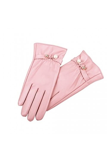 wrtgerht Femmes Gants en Cuir Véritable Dames Hiver Chaud Plus Velours Mitaines Épaissies Femme Casual Mode Manchon Gants
