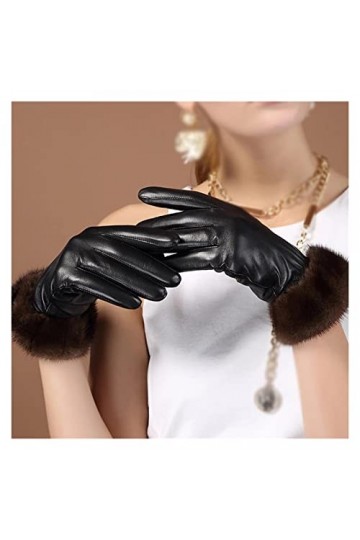 n/a Gants en Cuir for Femmes Gants dhiver Chauds Gants Doux for Femmes Color : D, Size : M 