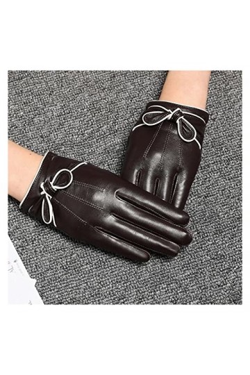 ZHUHW Gants en Cuir Femmes Hiver Chaud écran Tactile doublé Conduite Gants de Moto Color : Argento, Size : L 