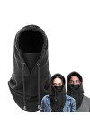 Cagoule Polaire Hiver Multifonction – Bonnet + Echarpe + Cache Cou Homme Femme – Vêtement pour Froid Extreme, Noir, Taille un