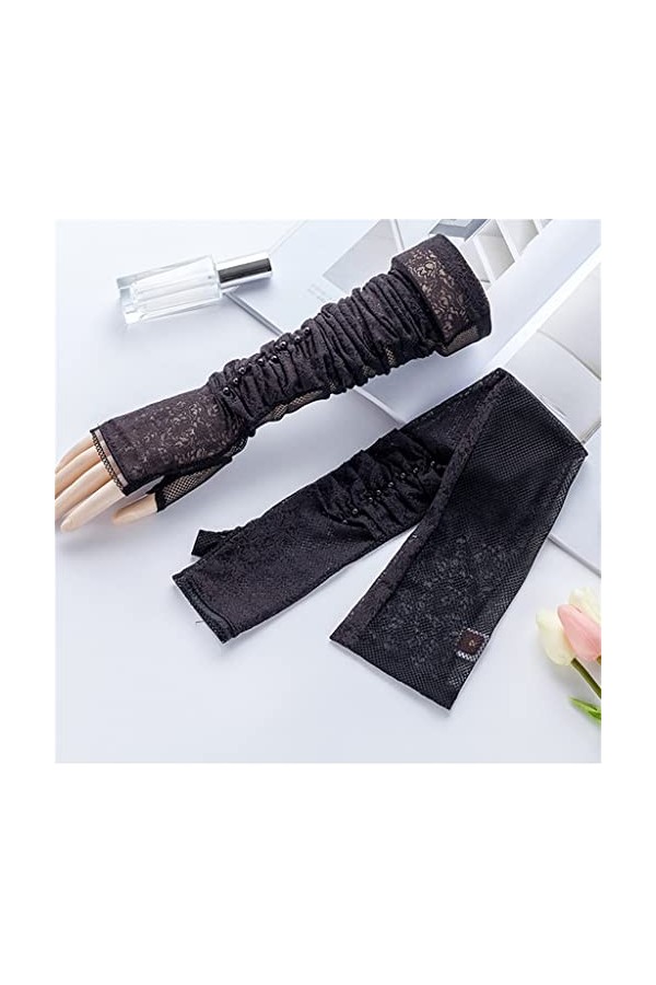 wrtgerht Protège-Bras dété Gants en Soie de Glace Femmes Longues Conduite et Cyclisme Manches Fines Manches de Glace Gants 