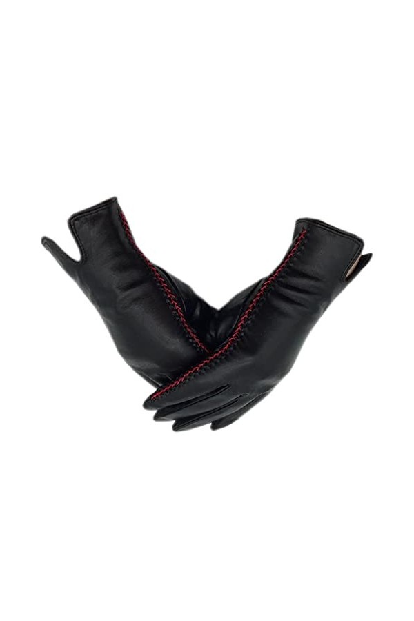 wrtgerht Gants en Cuir dhiver for Femme Cadeau Chaud avec Doublure Cyclisme Conduite Mitaines for Femme Gants Color : A, Si