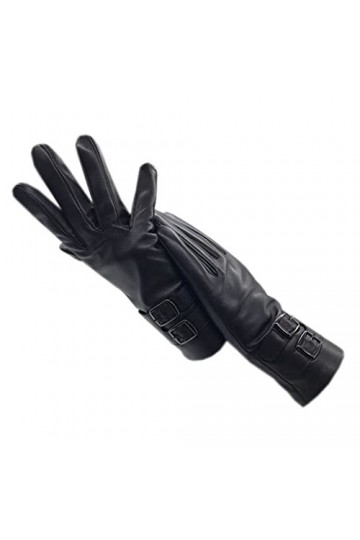 wrtgerht Gants en Cuir dhiver for Femmes Gants doublés Chauds Noirs Conduite Cyclisme Protection Contre Le Froid Gants en Cu