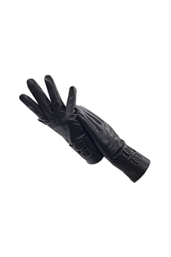 wrtgerht Gants en Cuir dhiver for Femmes Gants doublés Chauds Noirs Conduite Cyclisme Protection Contre Le Froid Gants en Cu