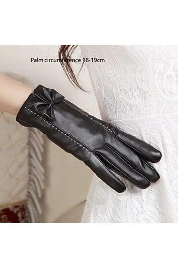 LSDJGDDE Gants en Cuir Chauds for Femmes Hiver vers Le Bas épaississant même Gants de Doigt Gants Chauds décran Tactile