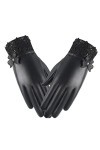 LSDJGDDE Gants for Femmes Automne et Hiver Plus Bas même Gants en Cuir PU écran Tactile Gants Chauds Gants dextérieur