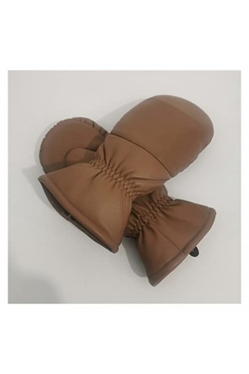 PAREKS Gants en Cuir for Femmes en Plein air épaissir des Gants dhiver Chauds Double Gants de Sport Chauds Taille surdimensi