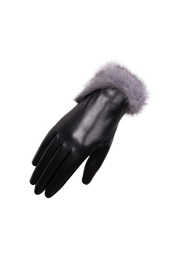 wrtgerht Gants en Peau de Mouton for Femmes en Cuir à écran Tactile Gants de Conduite à la Mode Gants Color : Nero, Size : L