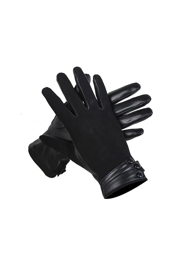 LSDJGDDE Gants Courts en Cuir for Femmes, Gants for Femmes, Gants dhiver for Femmes Color : D, Size : 7.5 