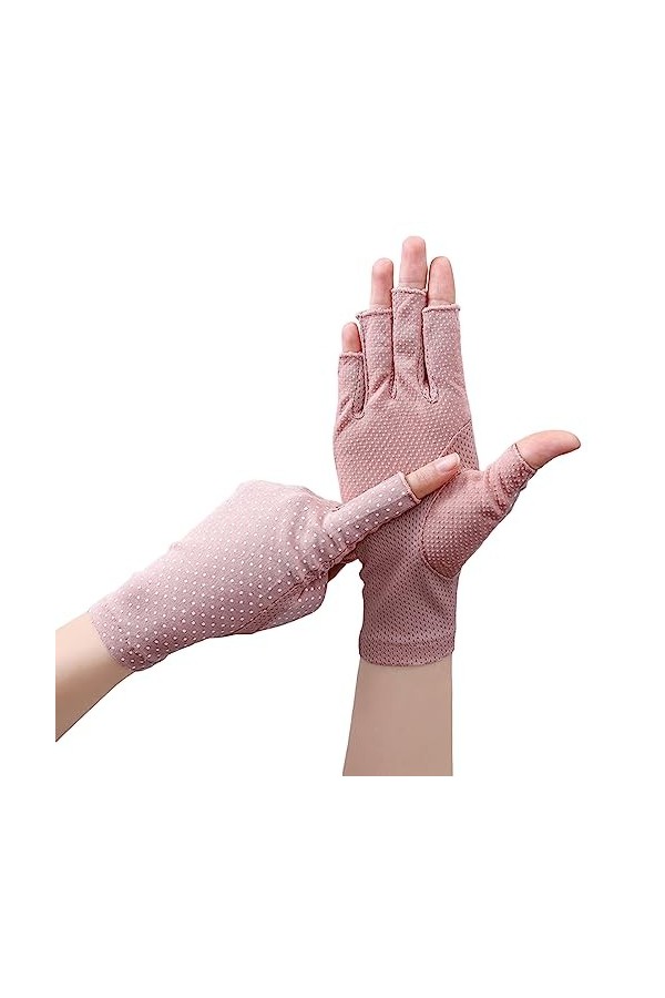 Kasituny 1 paire de gants de cyclisme doux et respirants, demi-doigts, extensibles, protection contre le soleil et les partic