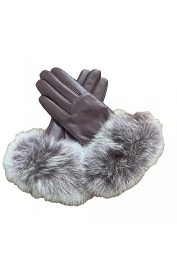 Hgvcfcv Gants dhiver chauds et élégants en cuir pour femme avec écran tactile en option, a, M