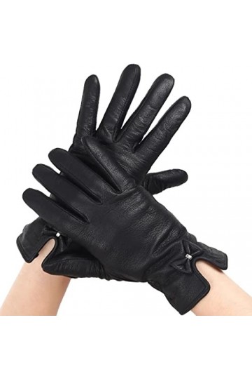 LSDJGDDE Gants for Femmes Gants dhiver Chauds Gants en Cuir for Femmes Color : D, Size : 7 